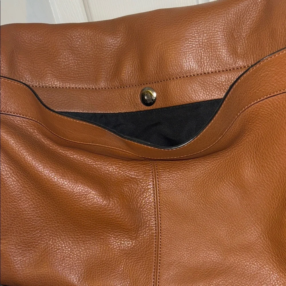Coach Heritage Brown Leather Messenger Bag with Adjustable Nylon Strap